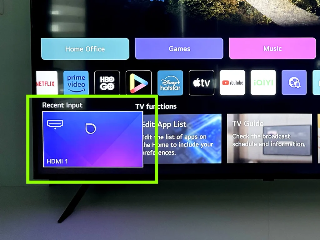 Select HDMI On Your TV Screen