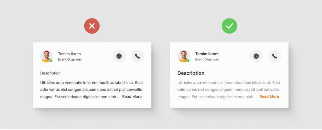 Bas Readability Text Due To Low Contrast