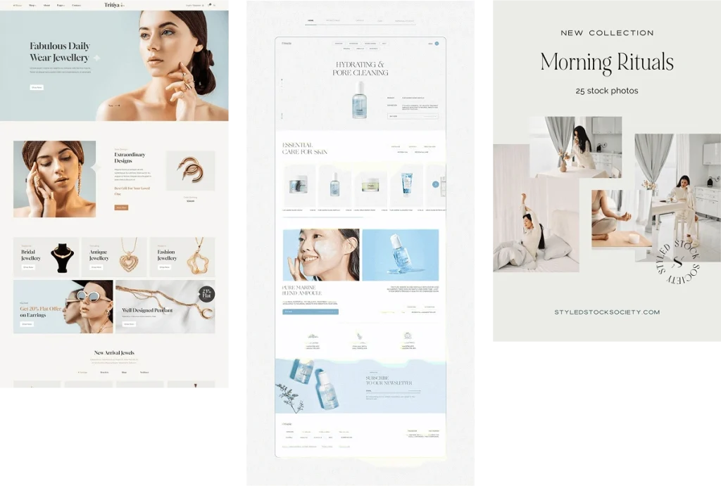 A Jewellery Design Page With Minimalism Design Approach