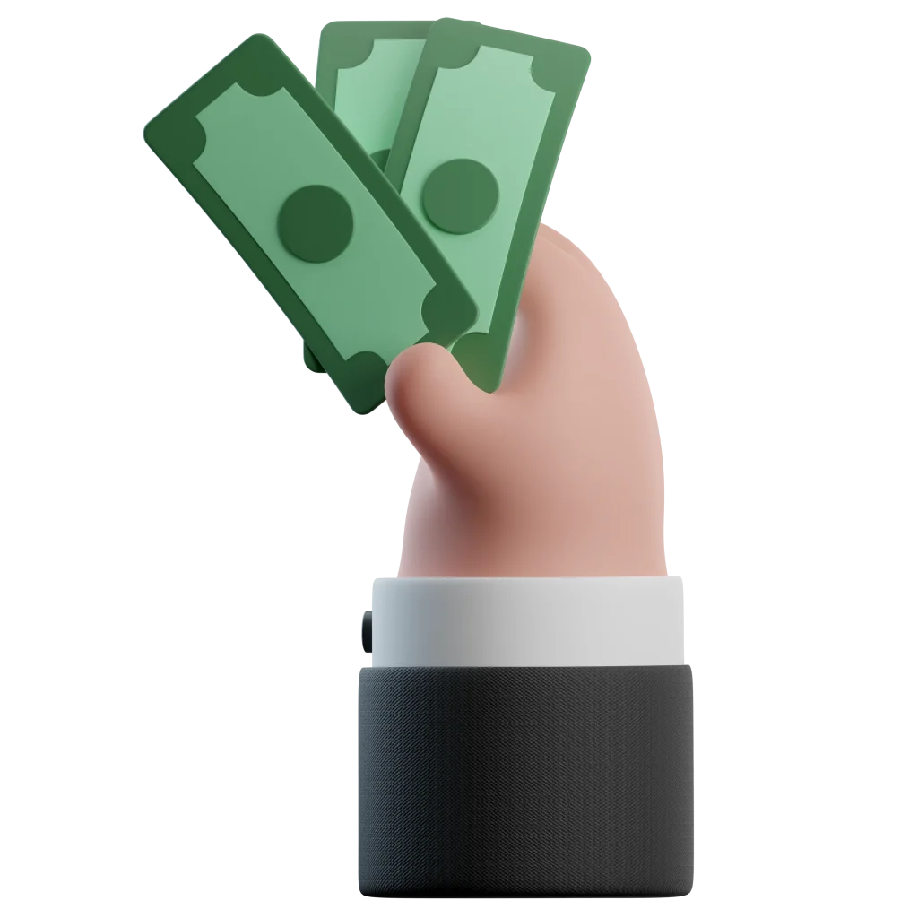 An abstract of hand holding cash