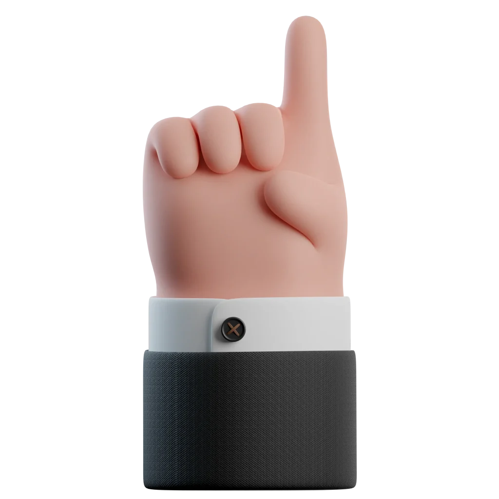 index finger up hand gestures
