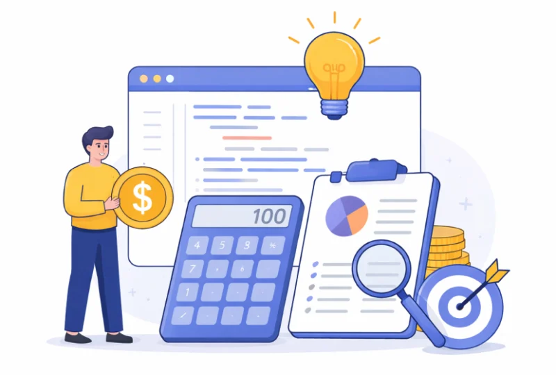 App development cost estimation in Malaysia with calculator, financial planning, and analytics dashboard