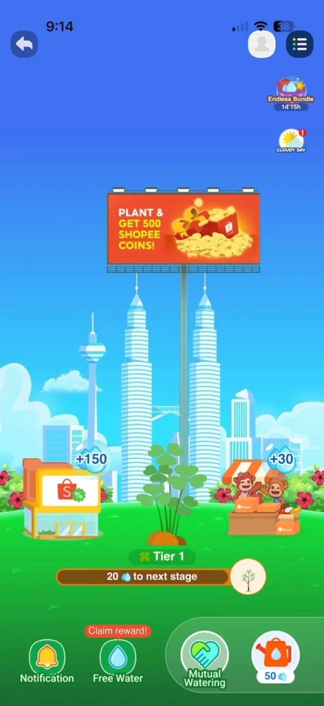 Mobile app gamification example with rewards, coins, and user engagement features